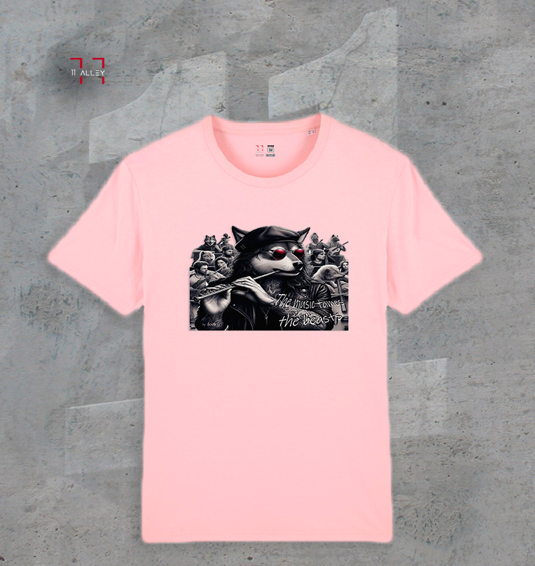 La-musica-amansa-a-las-fieras-II--cotton-pink CAMISETA personalizada impresa cotton pink la musica amansa a las fieras II