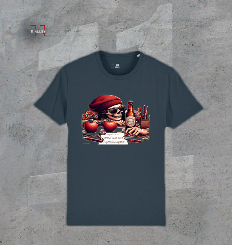 LA-PEREZA-I---antracita--mediano CAMISETA personalizada impresa antracita PECADO CAPITAL LA PEREZA